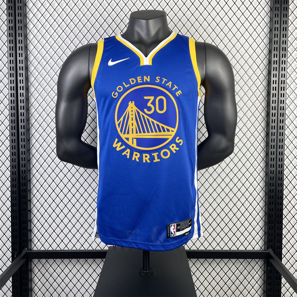 NBA Golden State Warriors 2023 V-Neck Blue Jersey CURRY#30#2974 S-XXL