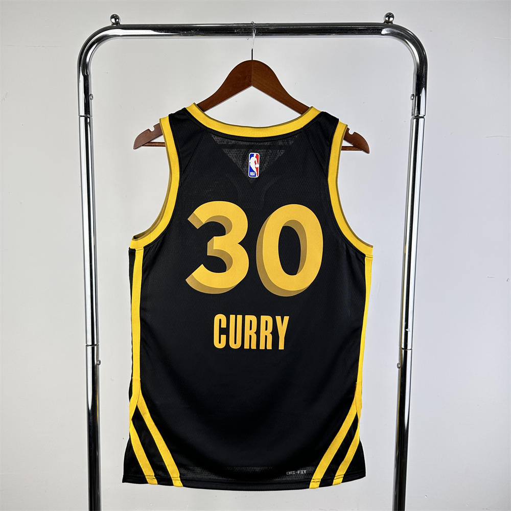 NBA Golden State Warriors 2024 V-Neck City Edition Black Jersey CURRY#30 S-XXL