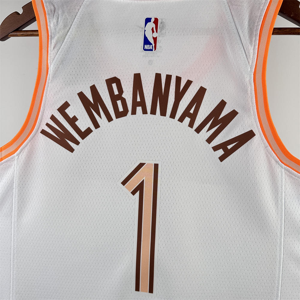 NBA San Antonio Spurs WEMBANYAMA#1 2024 White City Edition Swingman Jersey S-XXL