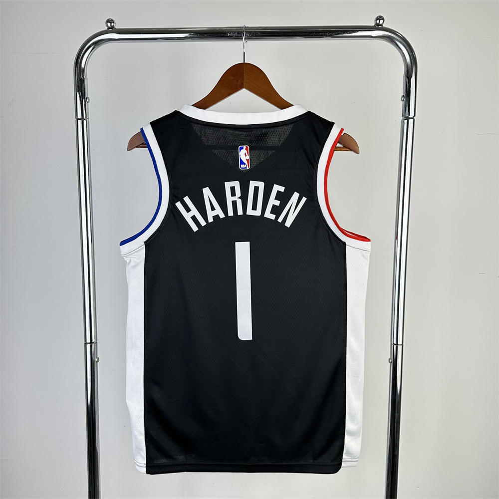 NBA Los Angeles Clippers V neck Black Jersey HARDEN#1 S-XXL