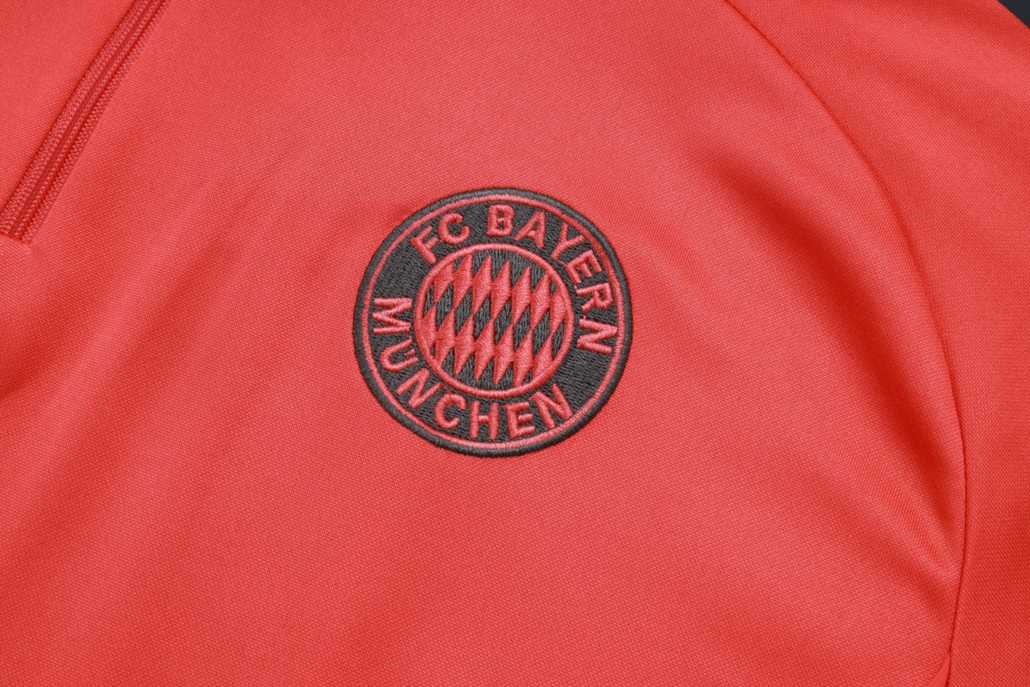 202526 Bayern Munich orange-black Long-sleeved half-pull training kit Football team kit