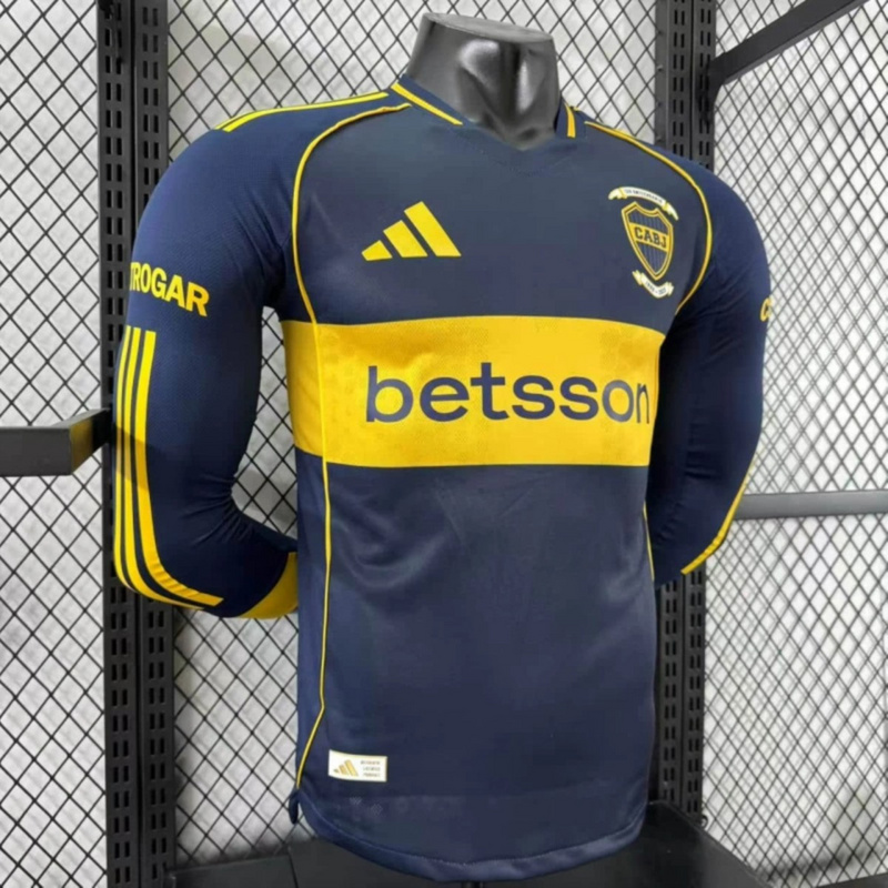 2025/26 Boca Juniors Home Long Sleeve Jersey Player Version