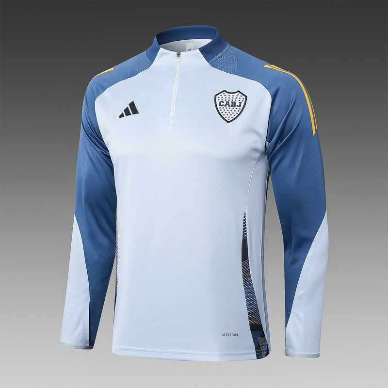 24/25 Boca Medium gray Long-sleeved half-pull training kit Football team kit