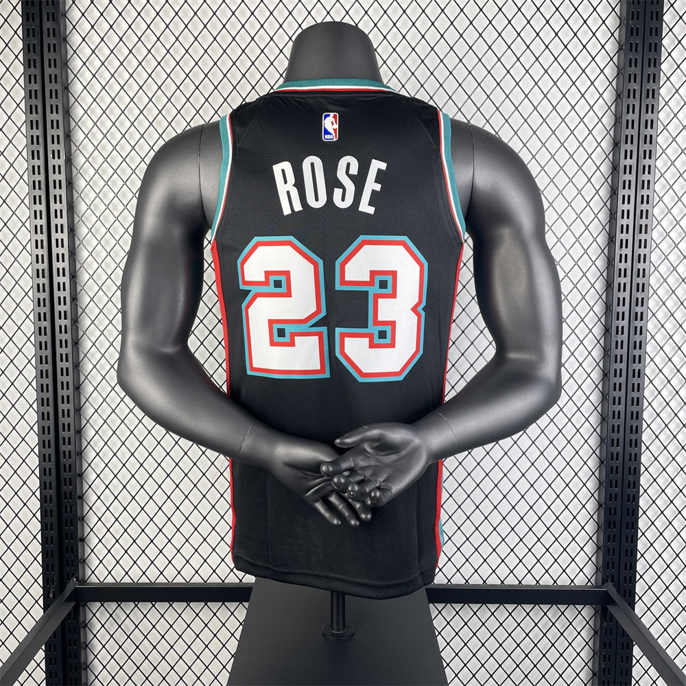 NBA Memphis Grizzies V-neck Black Jersey ROSE#23 S-XXL