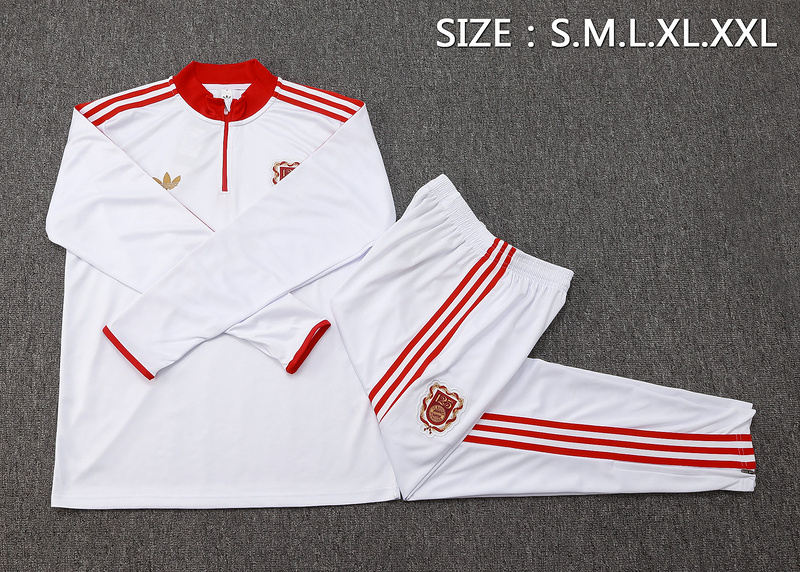 202526 Bayern Munich White Long-sleeved half-pull training kit Football team kit