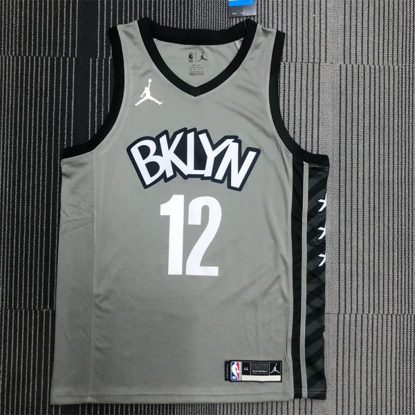 NBA Brooklyn Nets V-neck Grey Jersey HARRIS#12 S-XXL