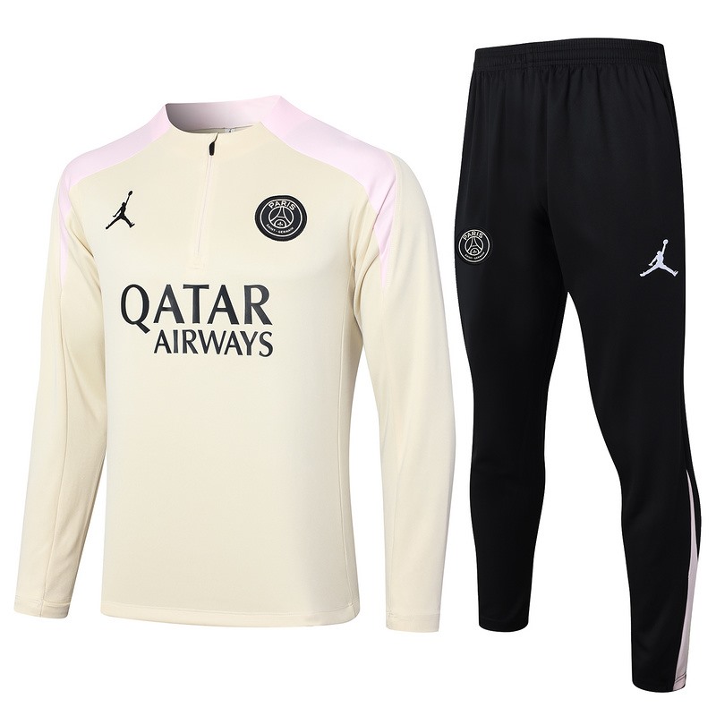 24/25 PSG apricot Long-sleeved half-pull training kit Football team kit