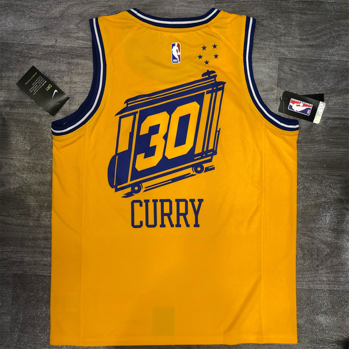 NBA Golden State Warriors Round neck Yellow Jersey CURRY#30 S-XXL