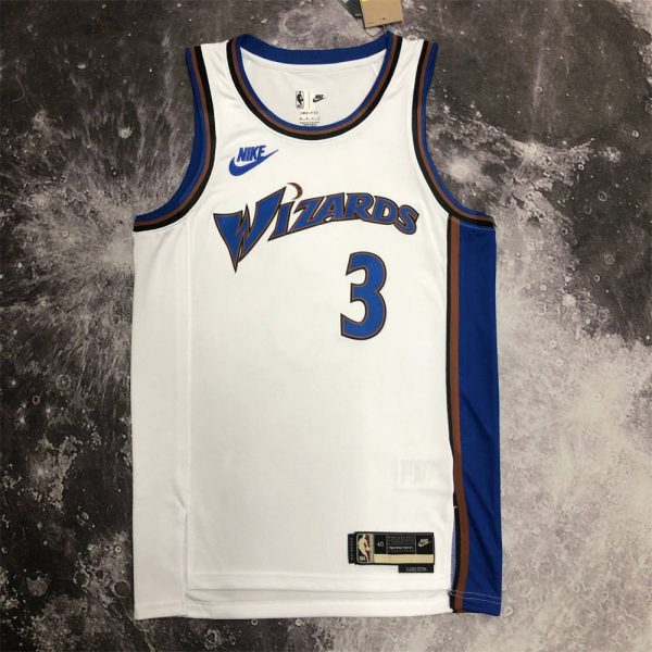 NBA Washington Wizards Round Neck White Retro Style Jersey S-XXL