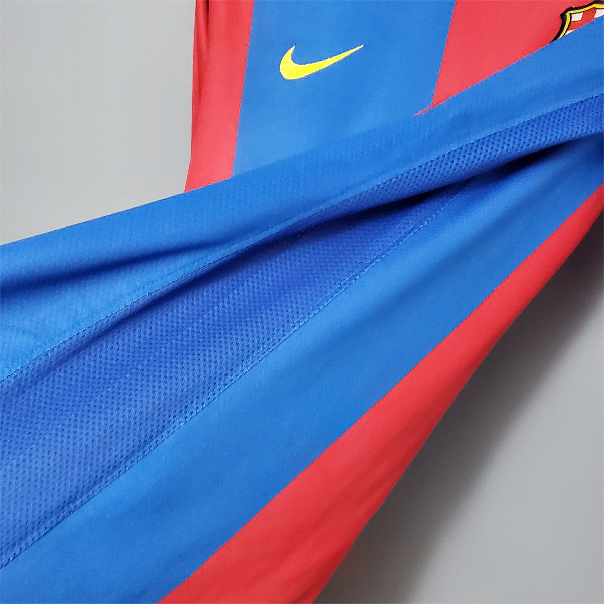 Retro Barcelona 06/07 long sleeve home jersey Fan Version