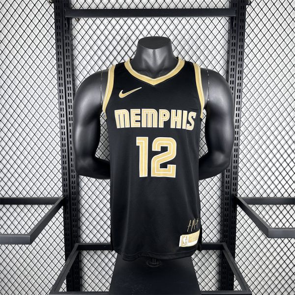 NBA Memphis Grizzies 2024 Honor Edition Black jersey MORANT#12 S-XXL