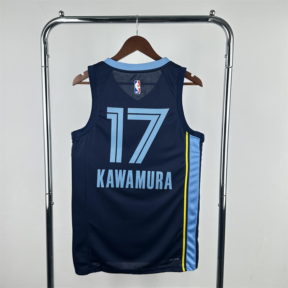 NBA Memphis Grizzies 2023 Round Neck Black Jersey KAWAMURA#17 S-XXL