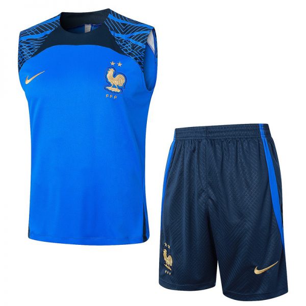 24/25 France Royal Blue Training Set Shirt and Shorts