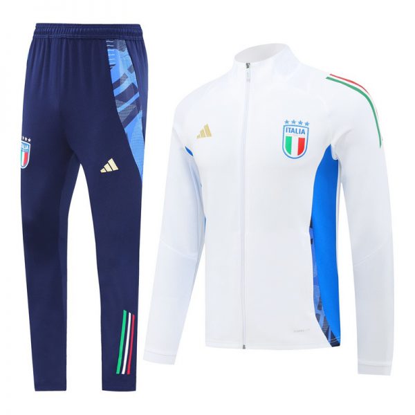 2024 Italy White Jacket Training Suit Set Football Team Shirt Sports Fashion
