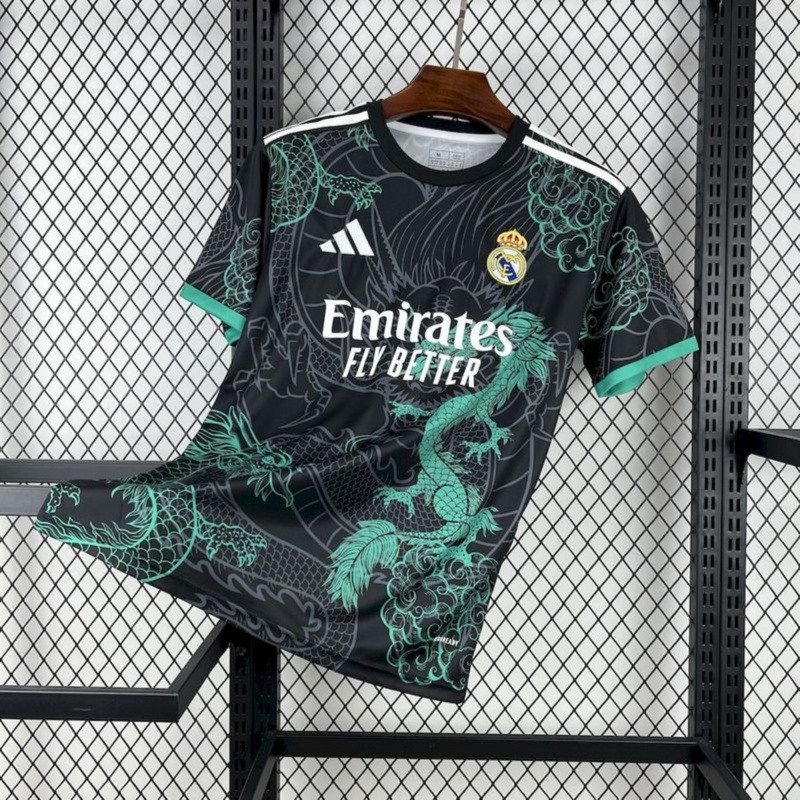 2025/26 Real Madrid Green and Black Dragon Special Edition Jersey Fan Version