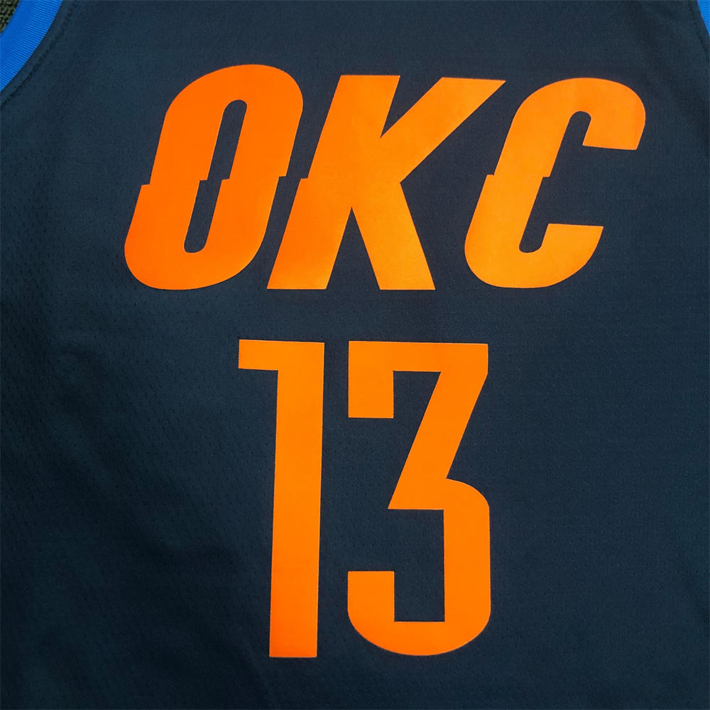 NBA Oklahoma City Thunder V-Neck Deep Blue Jersey GEORGE#13 S-XXL