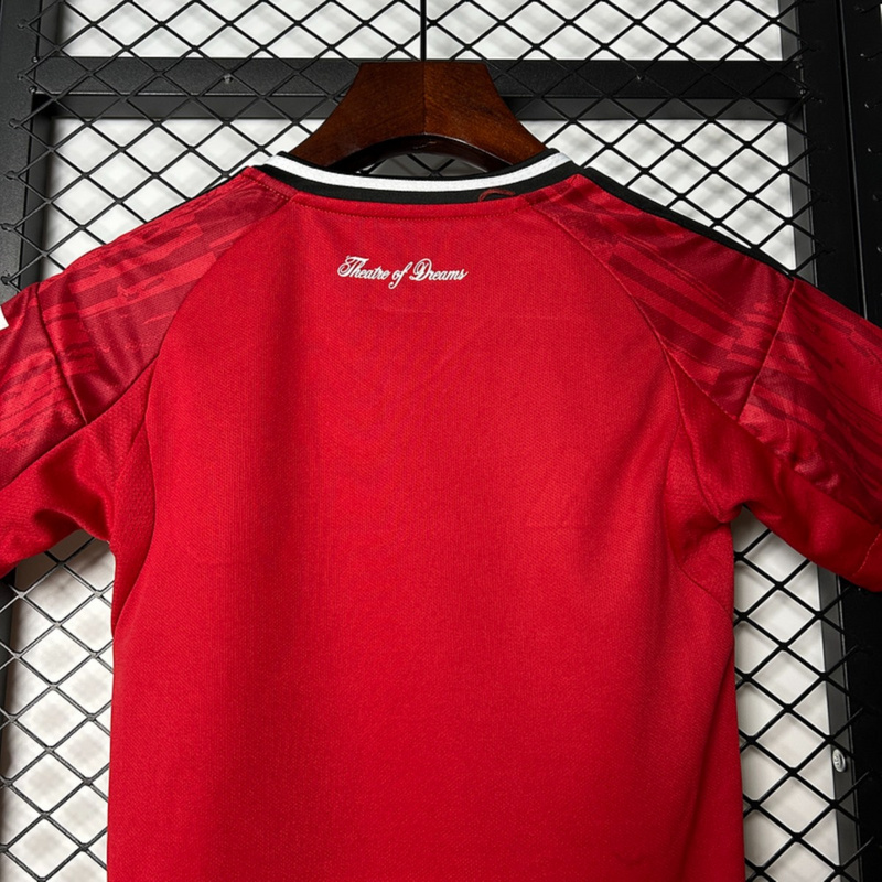 2025/26 Manchester United home jersey Kid Kits Size 16-28