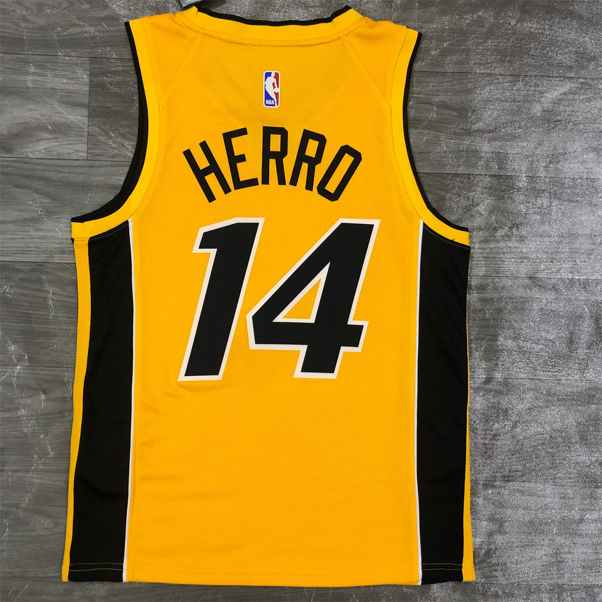 NBA Miami Hearts V-Neck Yellow Jersey HERRO#14 S-XXL