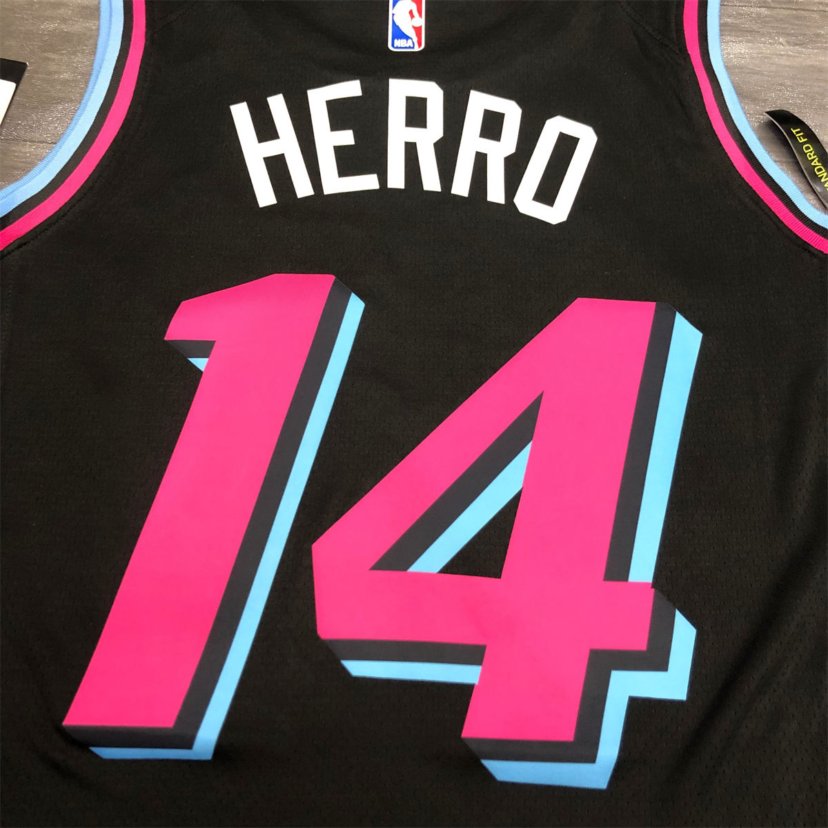 NBA Miami Hearts round neck Black Jersey HERRO#14 S-XXL