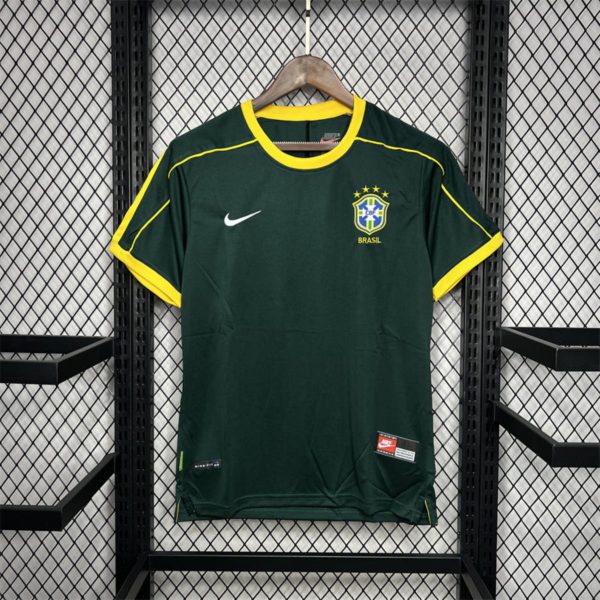 Retro 1998 Brazil Goalkeeper Dark Green jersey Fan Version
