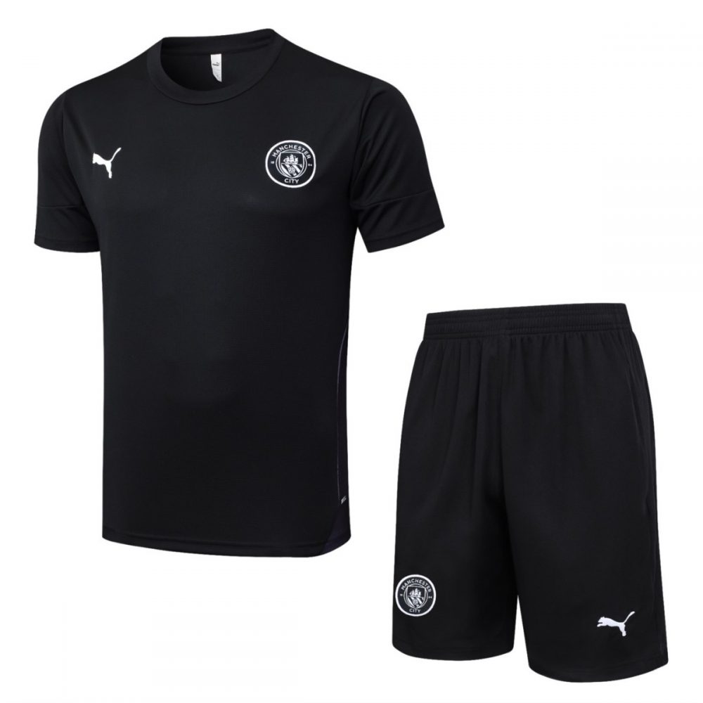 2026 Manchester City Black Training Set Shirt and Shorts