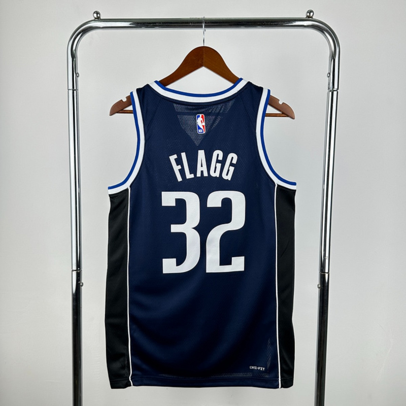 NBA Dallas Mavericks V-Neck Royal Blue Jersey FLAGG#32 S-XXL