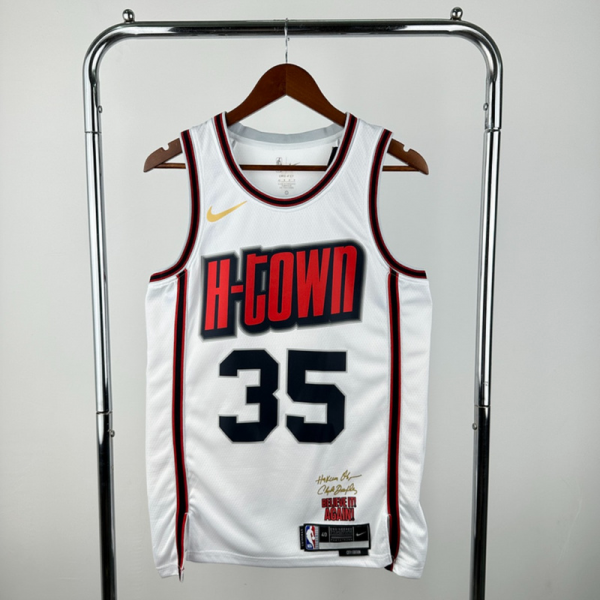 NBA Houston Rockets 2025 V-Neck City Edtion White Jersey DURANT#35 S-XXL