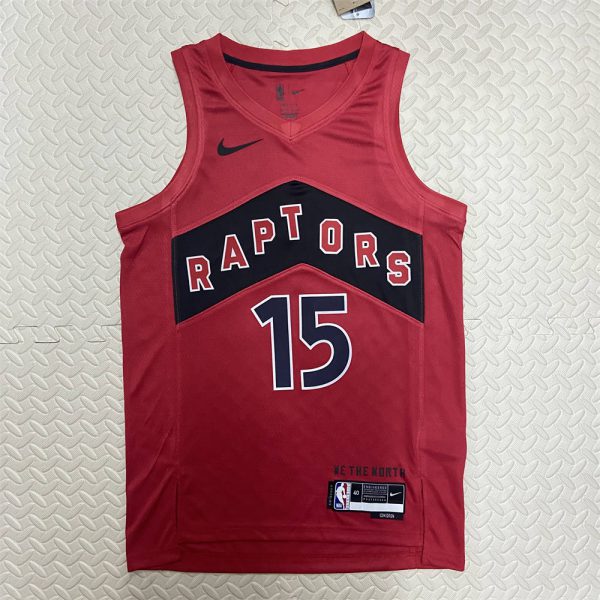 NBA Toronto Raptors V-Neck Red Jersey CARTER#15 S-XXL