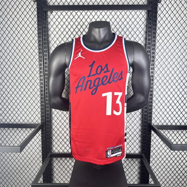 NBA Los Angeles Clippers 24/25 Round Neck JORDAN Edition Red Jersey GEORGE#13 S-XXL