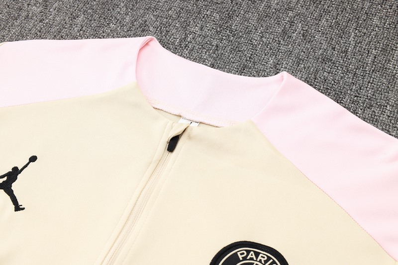 24/25 PSG apricot Long-sleeved half-pull training kit Football team kit