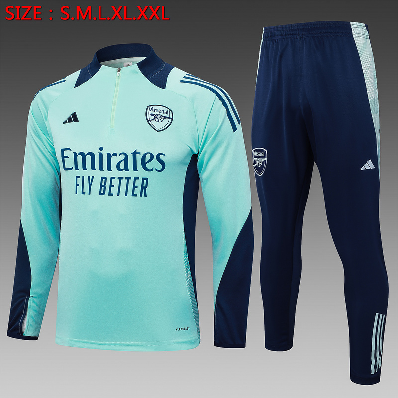 24/25 Arsenal Green Long-sleeved half-pull training kit Football team kit