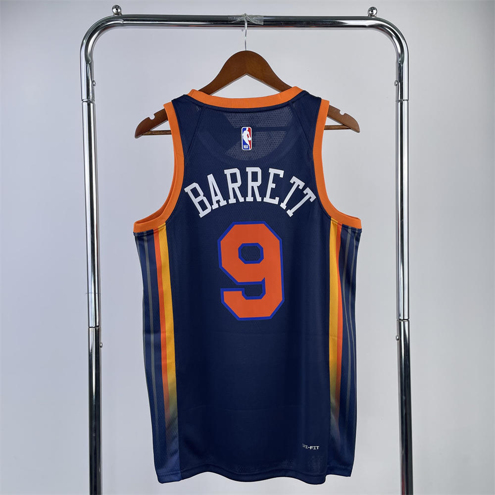 NBA New York Knicks V-Neck JORDAN Edition Black jersey BARRETT#9 S-XXL