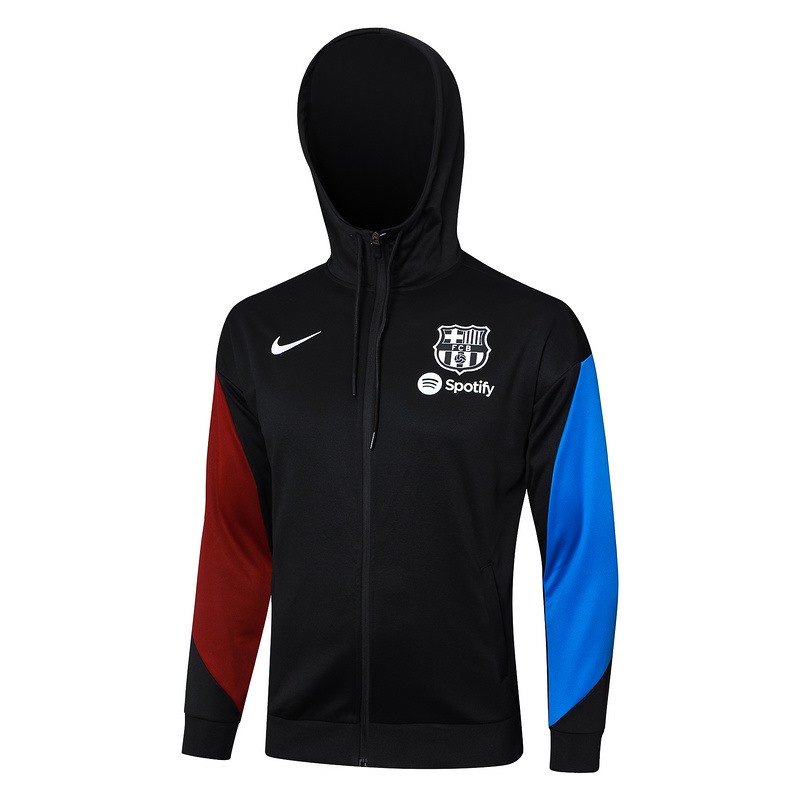 2024 Barcelona Black Hoodie Jacket Kit Set Football Team Shirt Sports Fashion