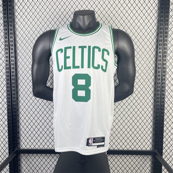 NBA Boston Celtics Round Neck White Jersey PORZINGIS#8 S-XXL