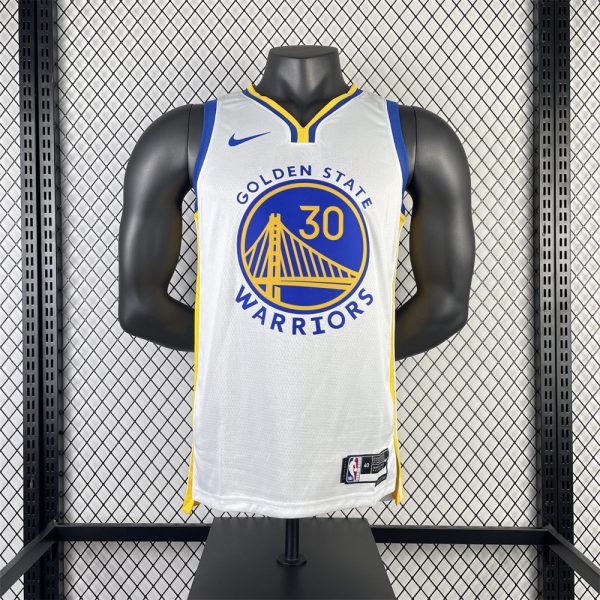 NBA Golden State Warriors 2023 V-Neck White Jersey CURRY#30 S-XXL