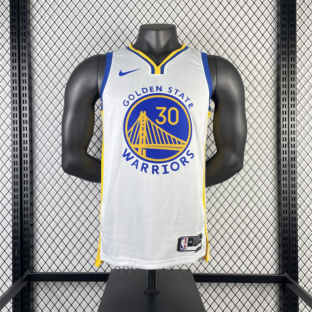 NBA Golden State Warriors 2023 V-Neck White Jersey CURRY#30 S-XXL