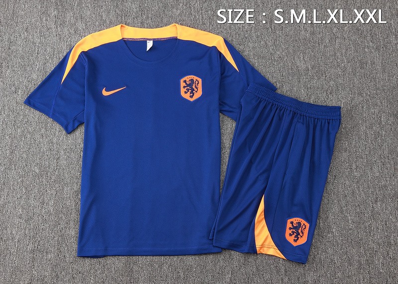2024 Netherlands Dark Blue Training Set Shirt and Shorts