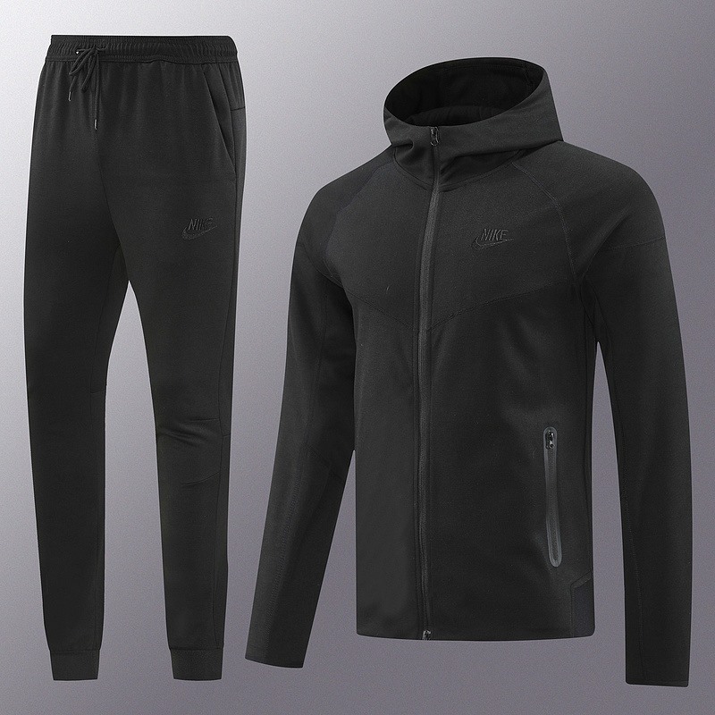 2024 Nike Black Hoodie Jacket Kit Set Football Team Shirt Sports Fashion