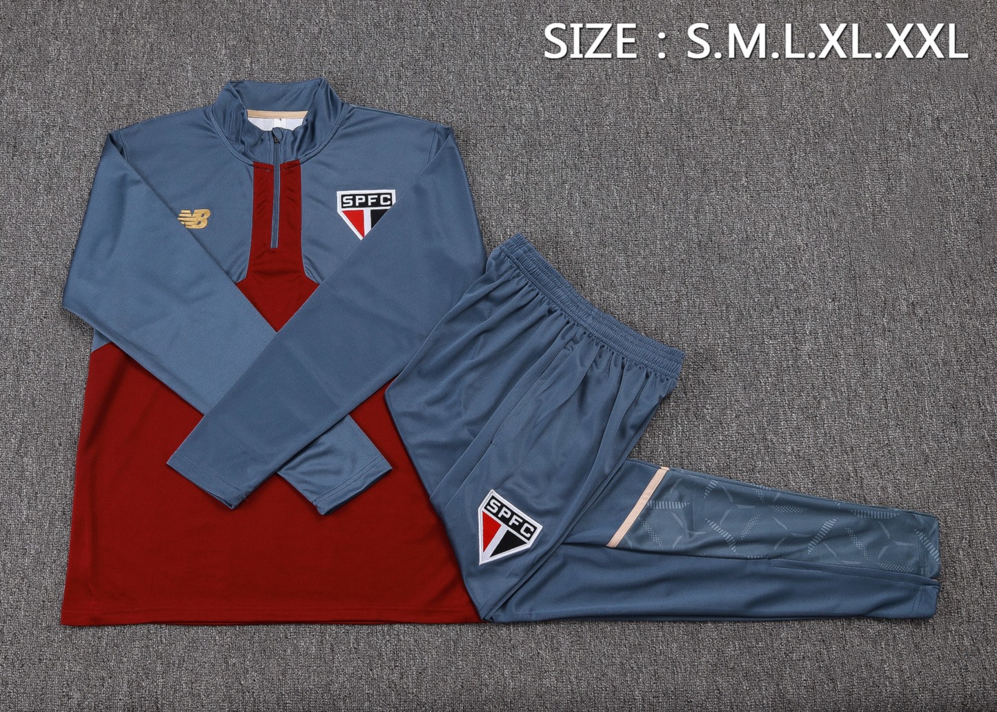 202526 Sao Paulo maroon Long-sleeved half-pull training kit Football team kit