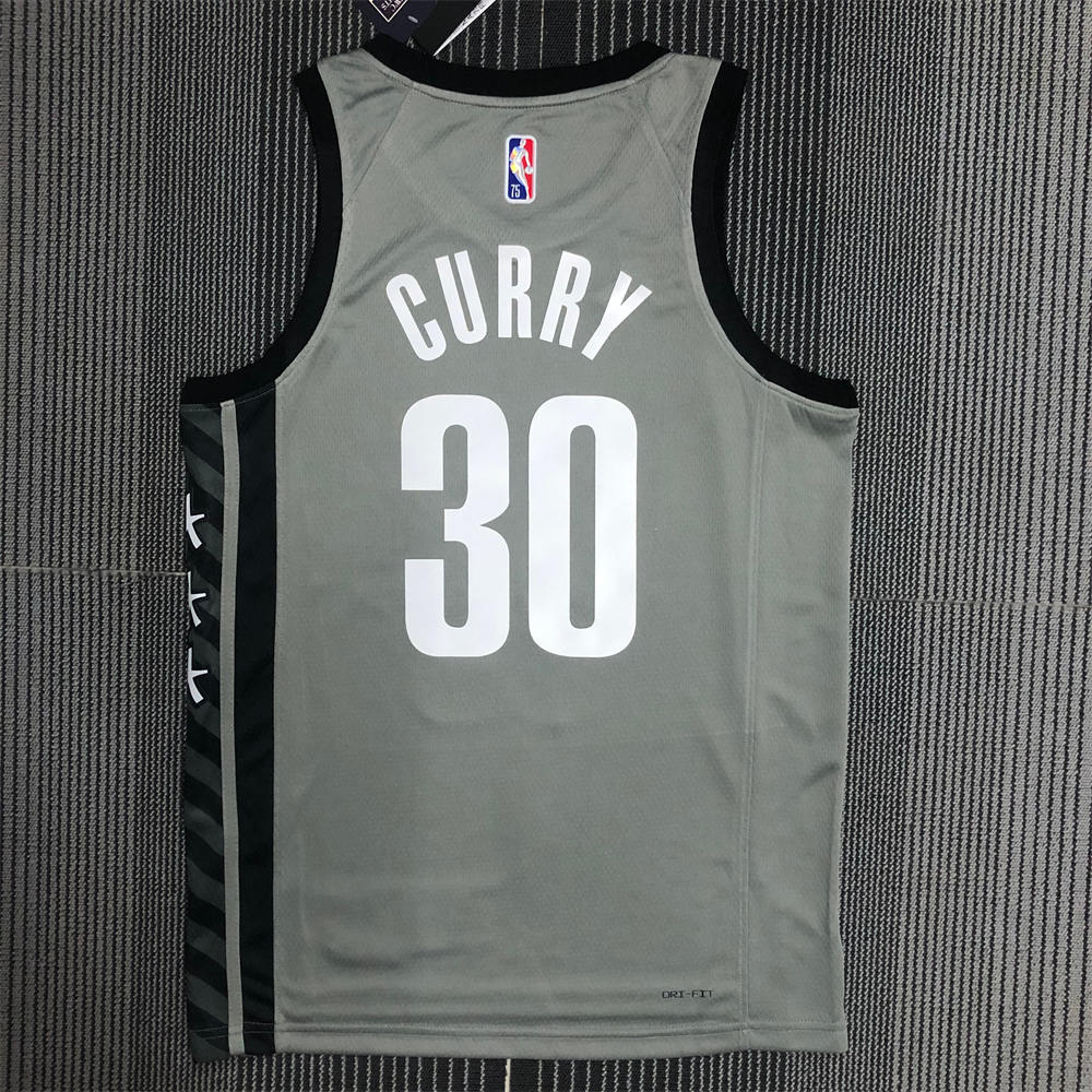 NBA Brooklyn Nets V-neck Grey 75th Anniversary JORDAN Edition CURRY#30 Jersey S-XXL