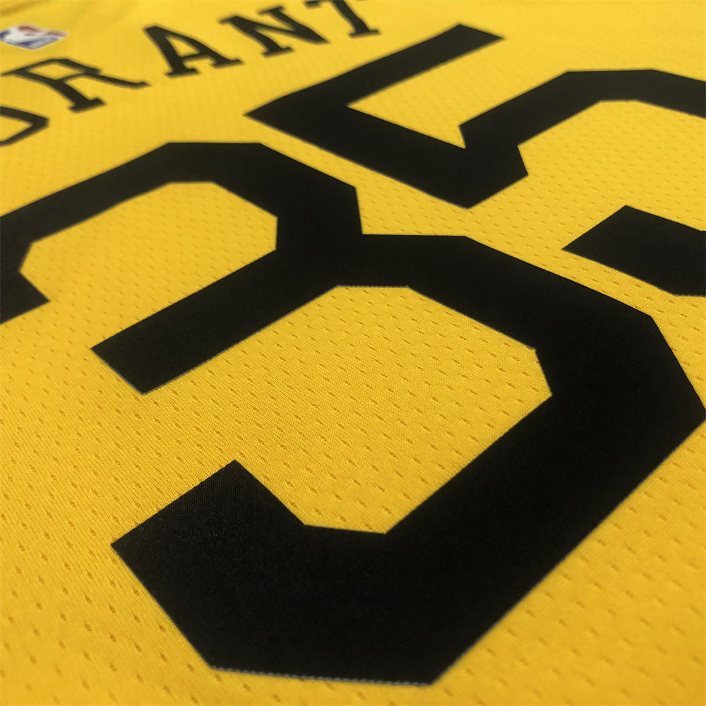 NBA Golden State Warriors V-Neck Yellow Jersey DURANT#35 S-XXL