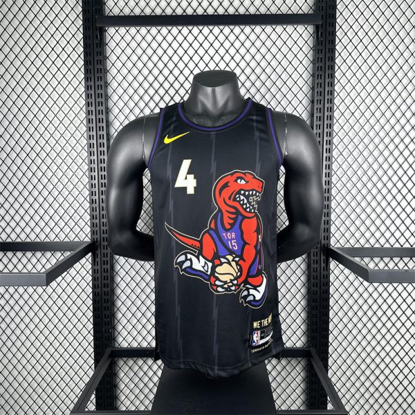 NBA Toronto Raptors 24/25 City Edition Round Neck Black Jersey BARNES#4 S-XXL
