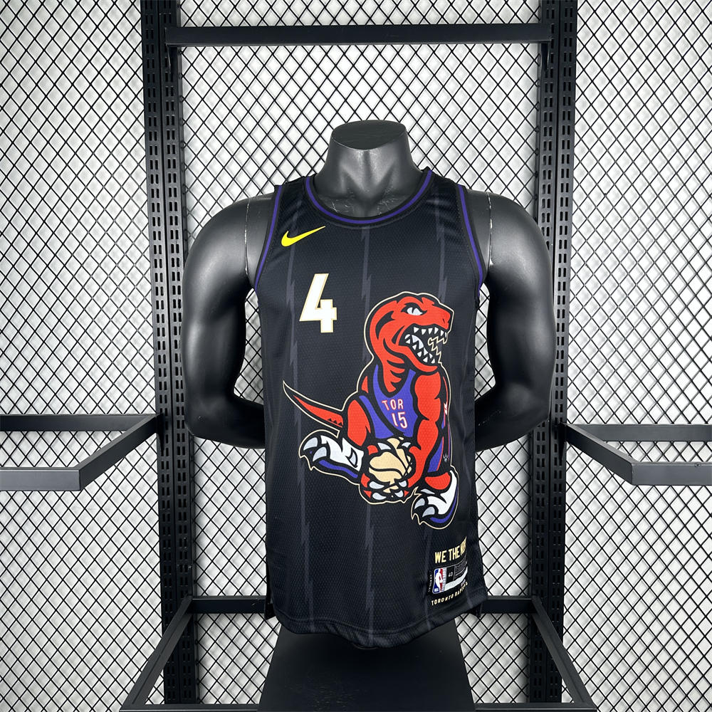NBA Toronto Raptors 24/25 City Edition Round Neck Black Jersey BARNES#4 S-XXL