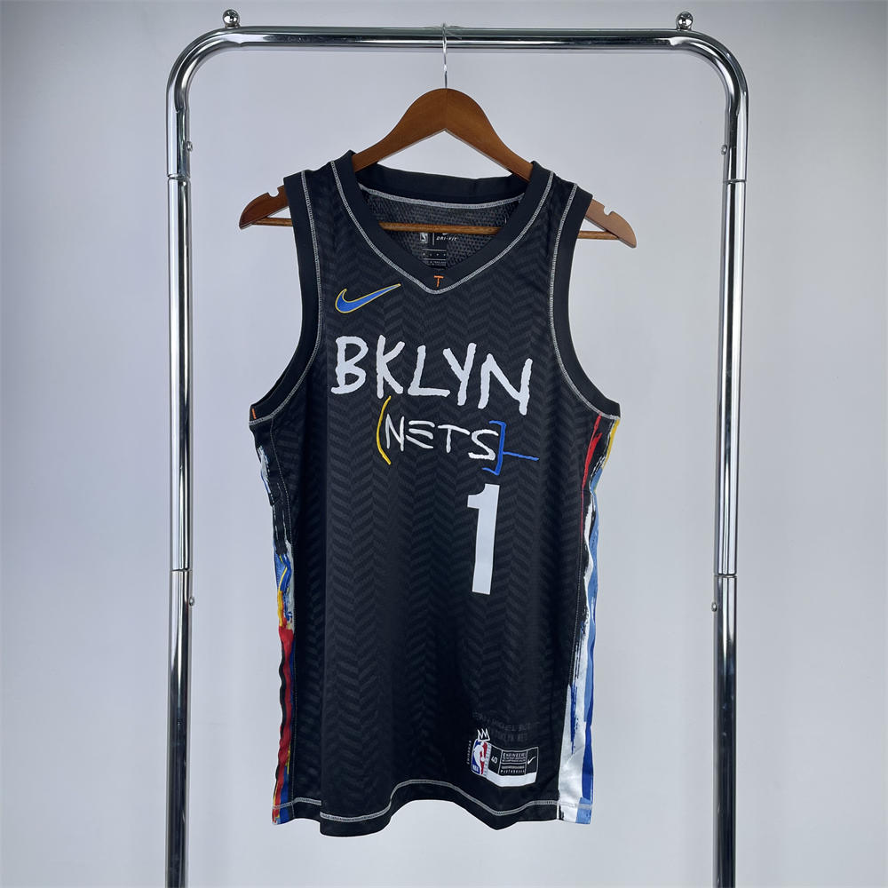 NBA Brooklyn Nets V-Neck Black Jersey BRIDGES#1 S-XXL