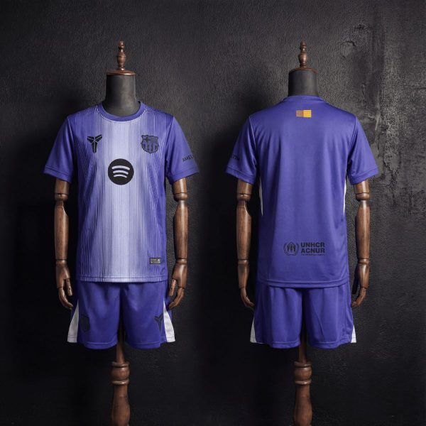 2025/26 Barcelona Goalkeeper Purple jersey kids Kits size: 16-28