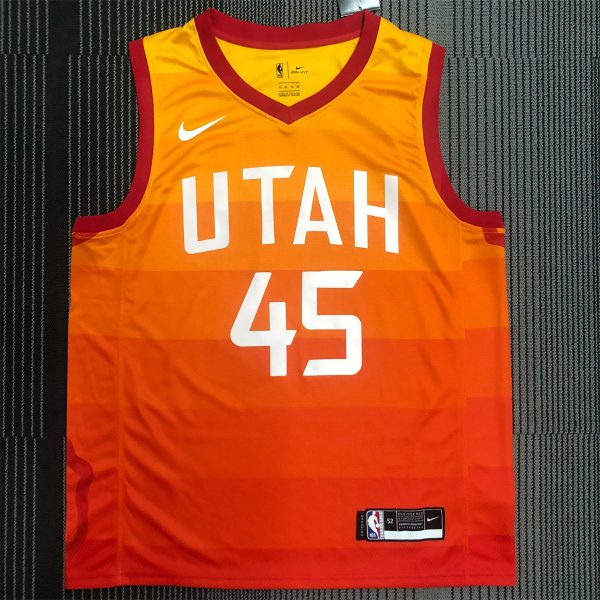 NBA Utah Jazz V-Neck Orange Jersey MITCHELL#45 S-XXL
