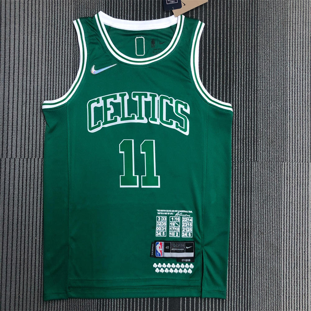 NBA Boston Celtics Round Neck 75th anniversary Green Jersey IRVING#11 S-XXL