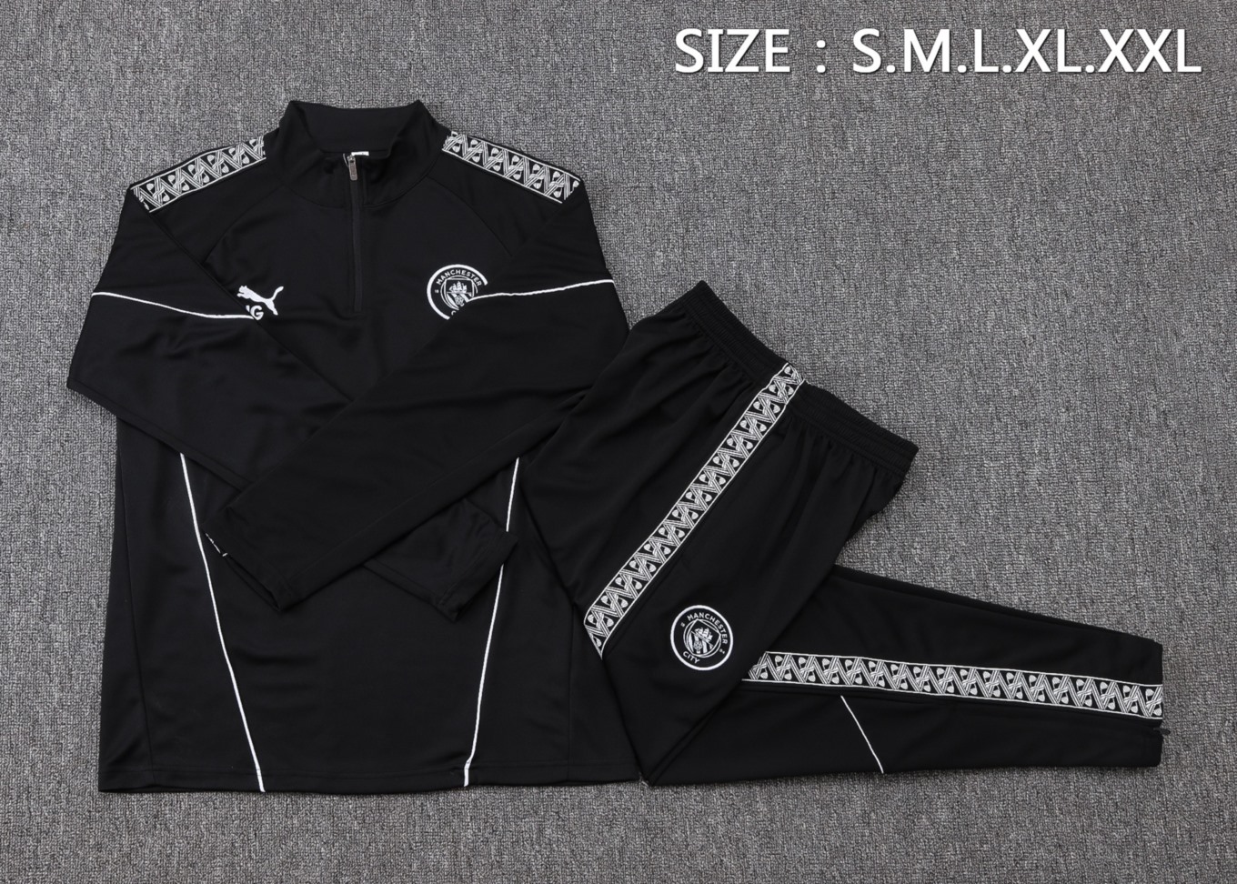 2026 Manchester City Black Long-sleeved half-pull training kit