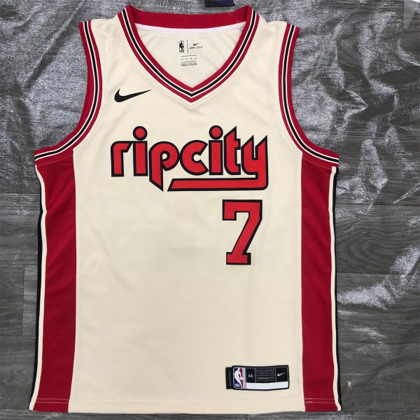 NBA Portland Trail Blazers V-Neck White Jersey ROY#7 S-XXL