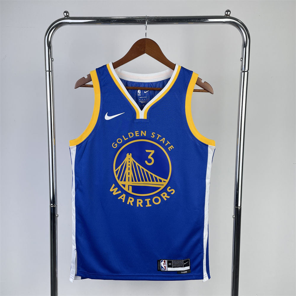 NBA Golden State Warriors 2023 V-Neck Blue Jersey POOLE#3 S-XXL